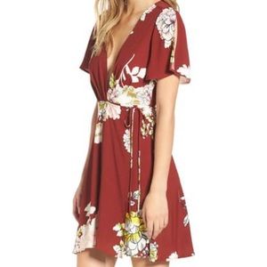 Astr the Label Floral Plunge Dress Sz. S